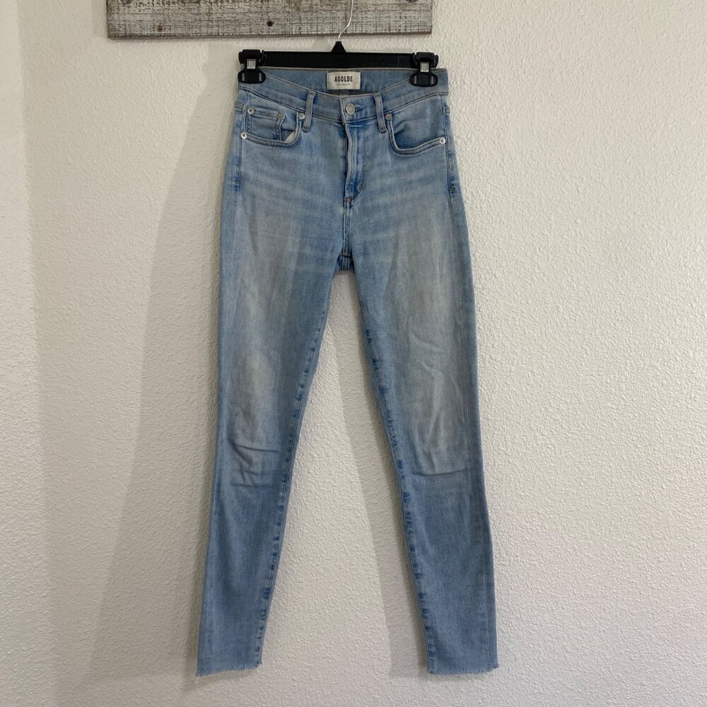 AGOLDE Sophie High Rise Skinny Ankle Crop Jeans Light Wash 24